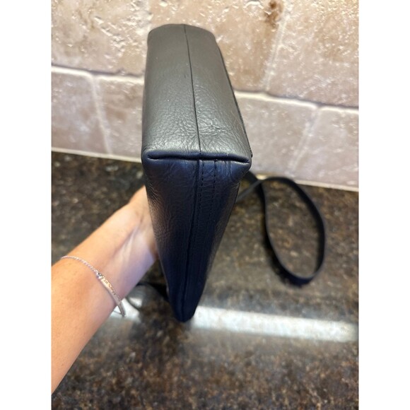 Madewell Transport Crossbody Black Pebbled Leather Gold Hardware EUC - Picture 5 of 11